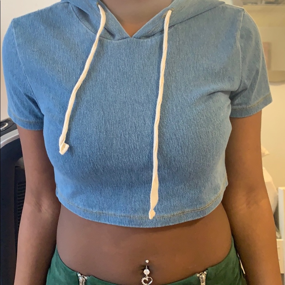 Jean cropped hoodie